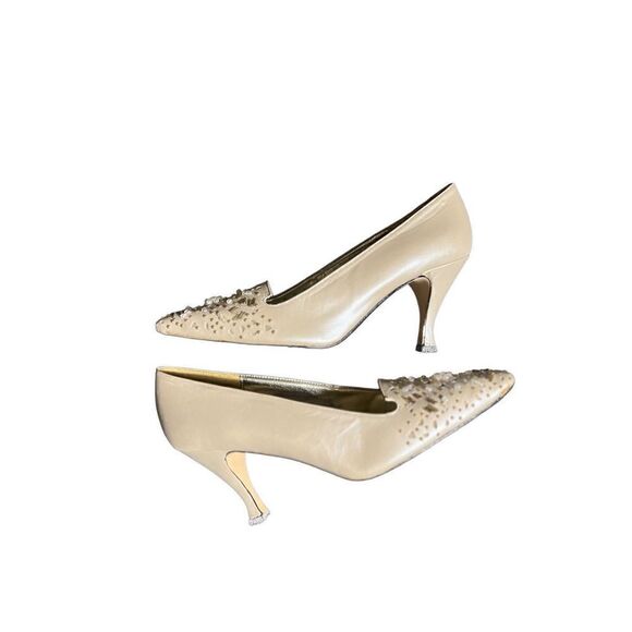 Vintage J. Renee Embellished Iridescent  Leather Pumps Never Worn Size 7.5 Narro - Picture 5 of 5